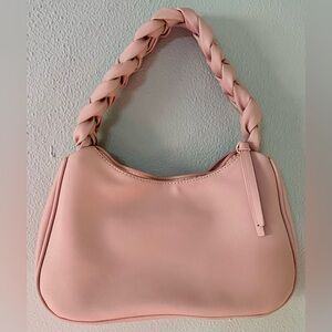 Elegant EVVE Pink Braided Handle Women's Hobo Bag